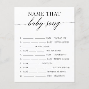 Name That Baby Song Minimalist Baby Shower Game