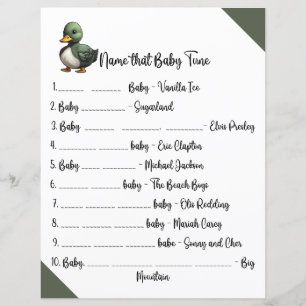 Name that Baby Tune Baby Shower Game