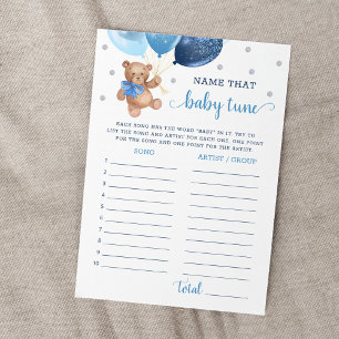 Name That Baby Tune Baby Shower Teddy Bear Card