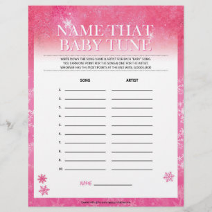Name That Baby Tune [Snowy Pink] Custom Letterhead
