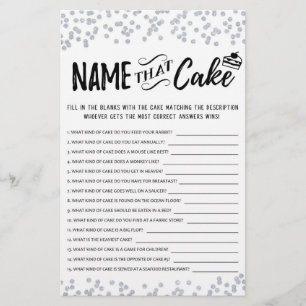 Name that cake game with Answers