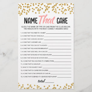 Name that cake Party game with Answers