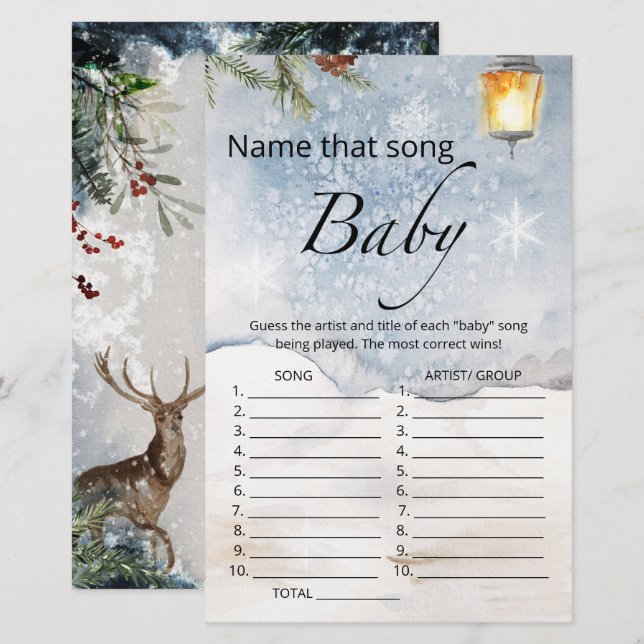Name that song baby shower game (Front/Back)