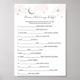 Name that Song Baby Shower Game  Poster