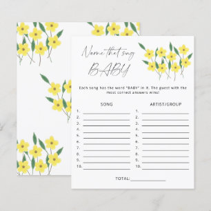 Name that song baby shower game Wildflowers