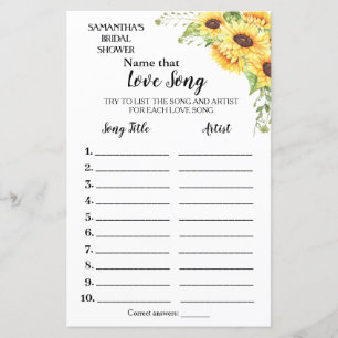 Name that song bridal shower english spanish game