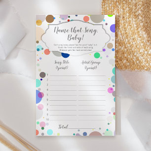 Name That Song Colourful Fun Baby Shower Game
