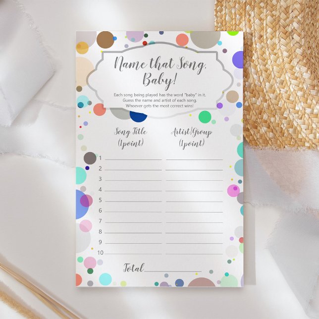 Name That Song Colourful Fun Baby Shower Game (Creator Uploaded)