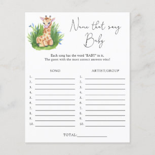 Name that song \ Giraffe theme baby shower game