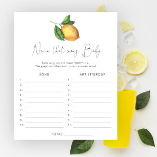 Name that song \ Lemon baby shower game