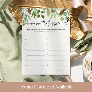Name That Spice Bridal Shower Game Card
