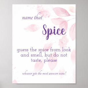 Name that Spice - Pink Watercolor Poster