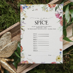 Name That Spice Pressed Floral Bridal Shower Game