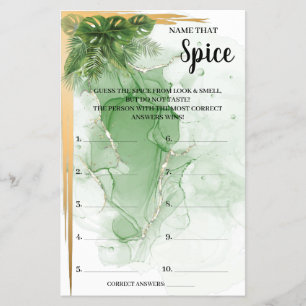 Name that Spice Tropical Bridal Shower Game Card