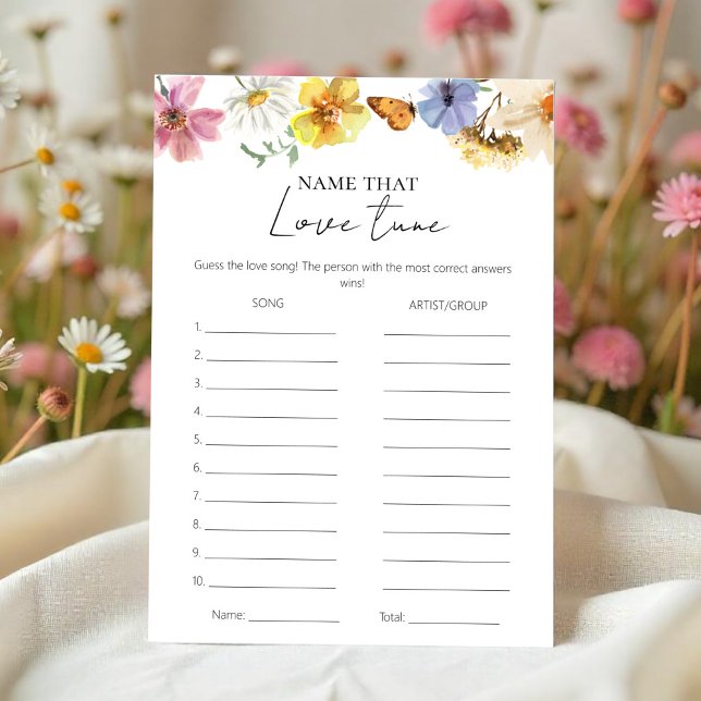 Name That Tune | Boho Bridal Shower Game Card (Creator Uploaded)