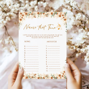 Name That Tune Game   Boho Floral Bridal Shower