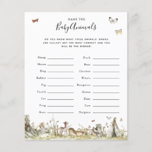 Name the Baby Animals   Baby Shower Game