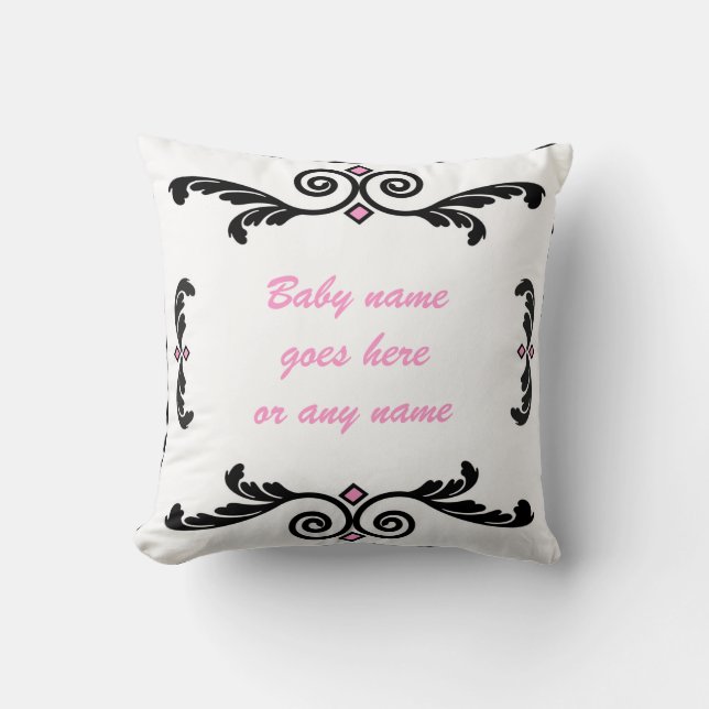 Name the Baby Pillow Pink (Front)