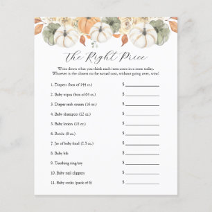 Name the Price Baby Shower Game