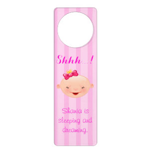 "Name This!" Baby Face Pink - Nursery Door Hanger