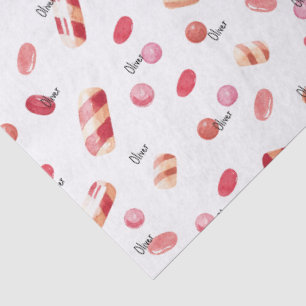 Name, Tissue Paper (3) Valentine Candy Pattern