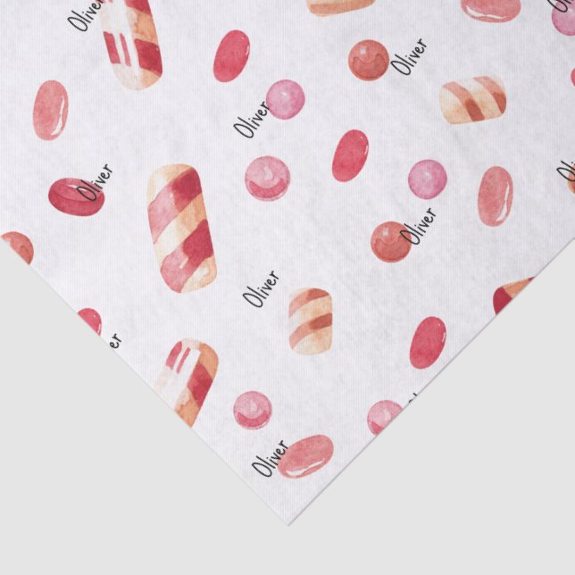 Name, Tissue Paper (3) Valentine Candy Pattern (Detail)