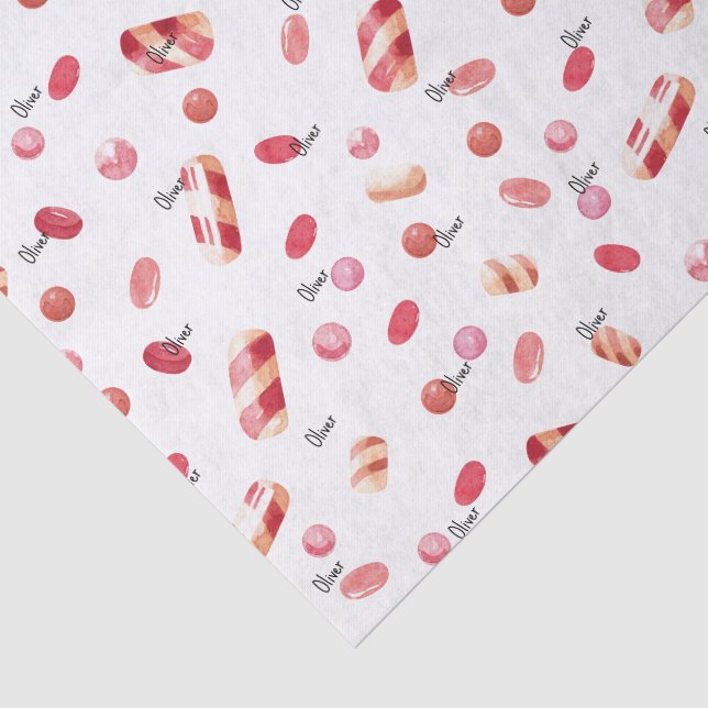 Name, Tissue Paper Cute Valentine Candy Pattern (Detail)