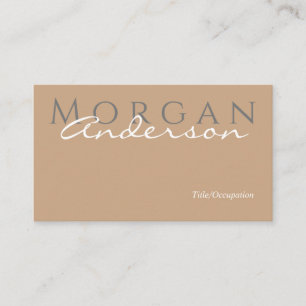 Name Title & Contact Info, QR code, Tan Grey White Business Card