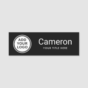 Name title custom logo black business employee tag