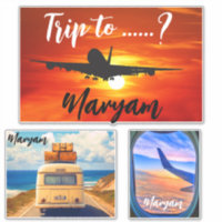 Name Trip to ...?! Travel Aeroplane & Car Suitcase