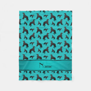 Name turquoise flat coated retriever dogs fleece blanket