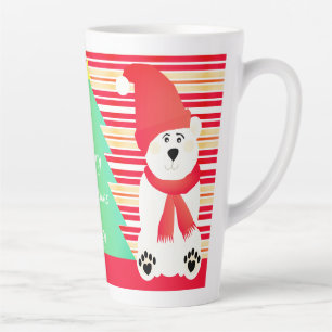 Name Typography With Polar-bears Latte Mug