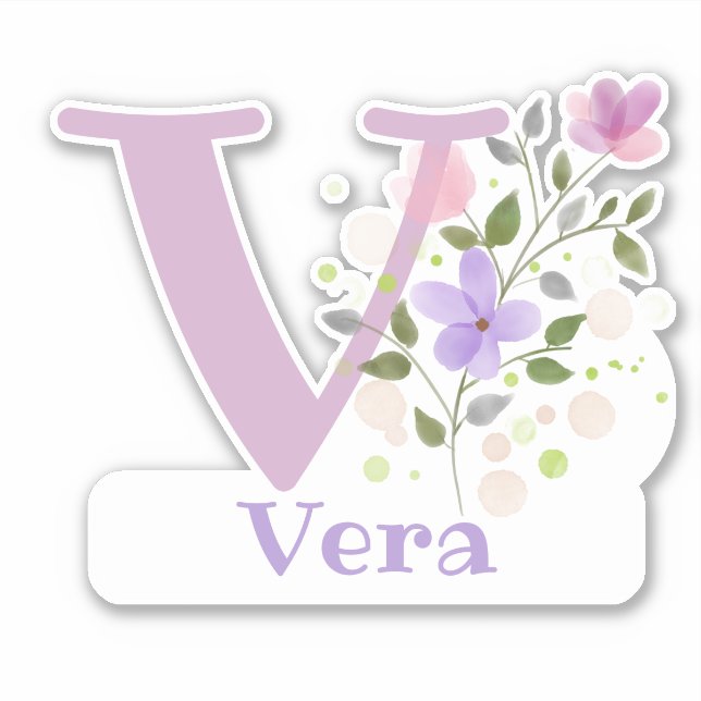 Name Vera with the Letter V Sticker Cut-Out (Front)