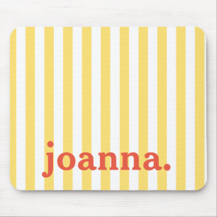 Name / Vintage Classic Yellow & White Stripes Mouse Mat