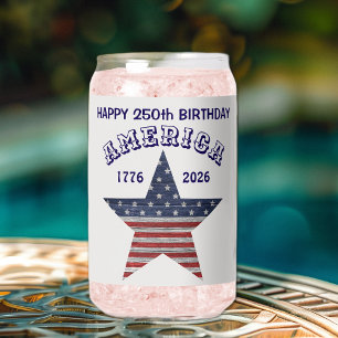 Name    Vintage Flag Star Happy Birthday America Can Glass