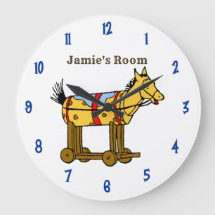Name Vintage Toy Horse Pull Toy Clock with Numbers