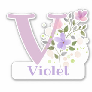 Name Violet with the Letter V Sticker Cut-Out