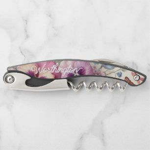 Name Watercolor Vintage Pansies Flowers Pastels Corkscrew