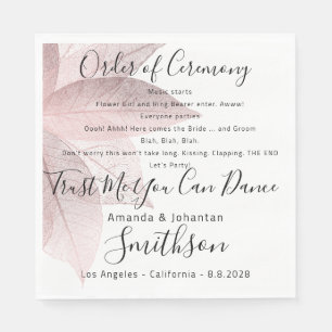 Name Wedding Program Rose Floral Funny Quotes Napkin