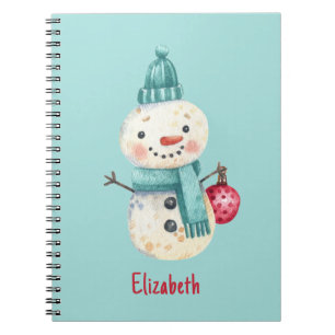 Name, Whimsical Snowman Winter Planner 6.5x 8.75 Notebook