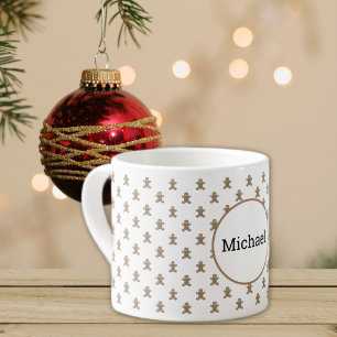 Name, Winter Holidays Gingerbread Man 6oz Espresso Cup