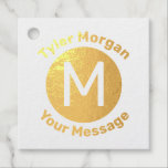 Name with Monogram in Circle, Message Favour Tags<br><div class="desc">Personalised name with monogram in circle and your message.</div>