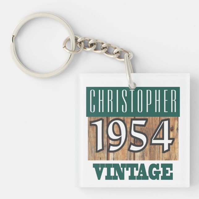 Name with Year 1954 Vintage Keychain (Front)