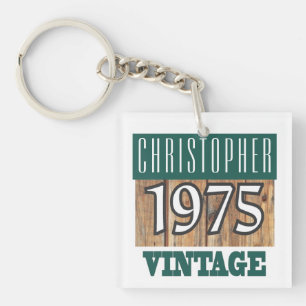 Name with Year 1975 Vintage Keychain