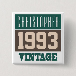 Name with Year 1993 Vintage Button