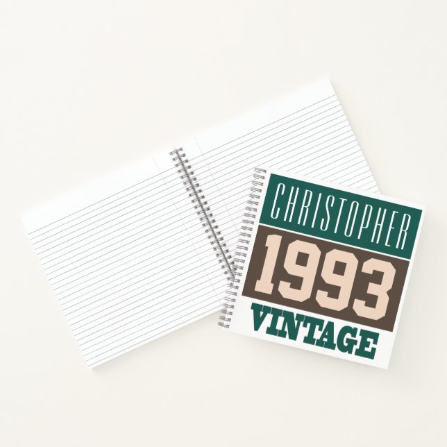 Name with Year 1993 Vintage Notebook (Inside)