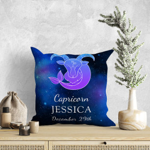 Name with Zodiac sign Capricorn Gift Throw Pillow