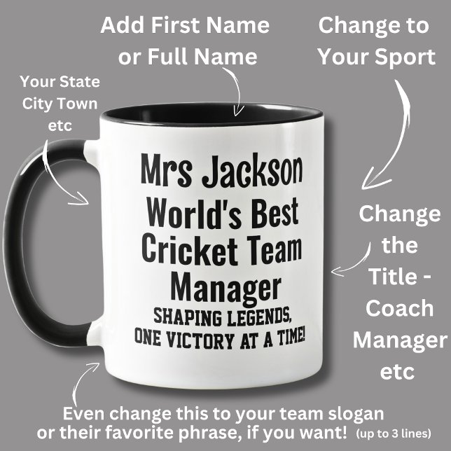 Name, Worlds Best Cricket Team Manager  Mug (Creator Uploaded)