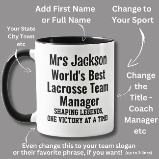 Name, Worlds Best Lacrosse Team Manager  Mug