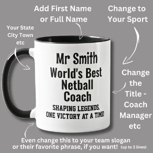 Name, Worlds Best Netball Coach Mug